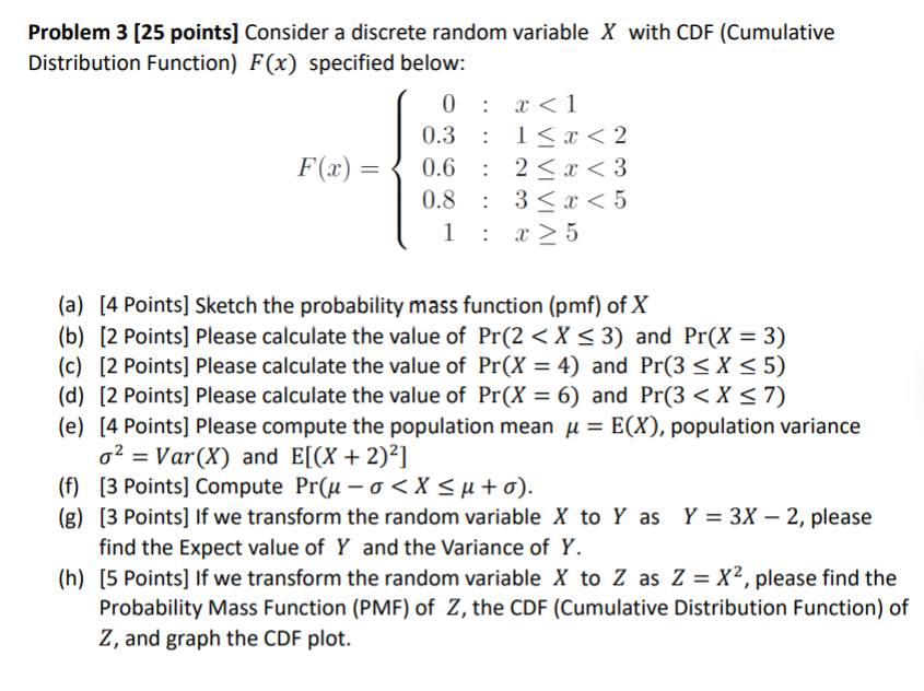 CDF (Cumulative Distribution Function) F(x) specified below: 0 c