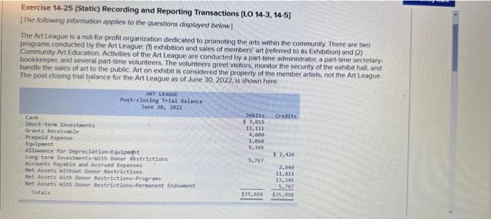  Exercise 14-25 (Stotic) Recording and Reporting Transactions [LO 14-3, 14-5] Whe