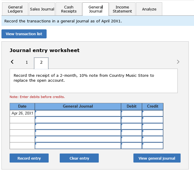 the firm during April 20x1 follow, along with the general ledger accounts