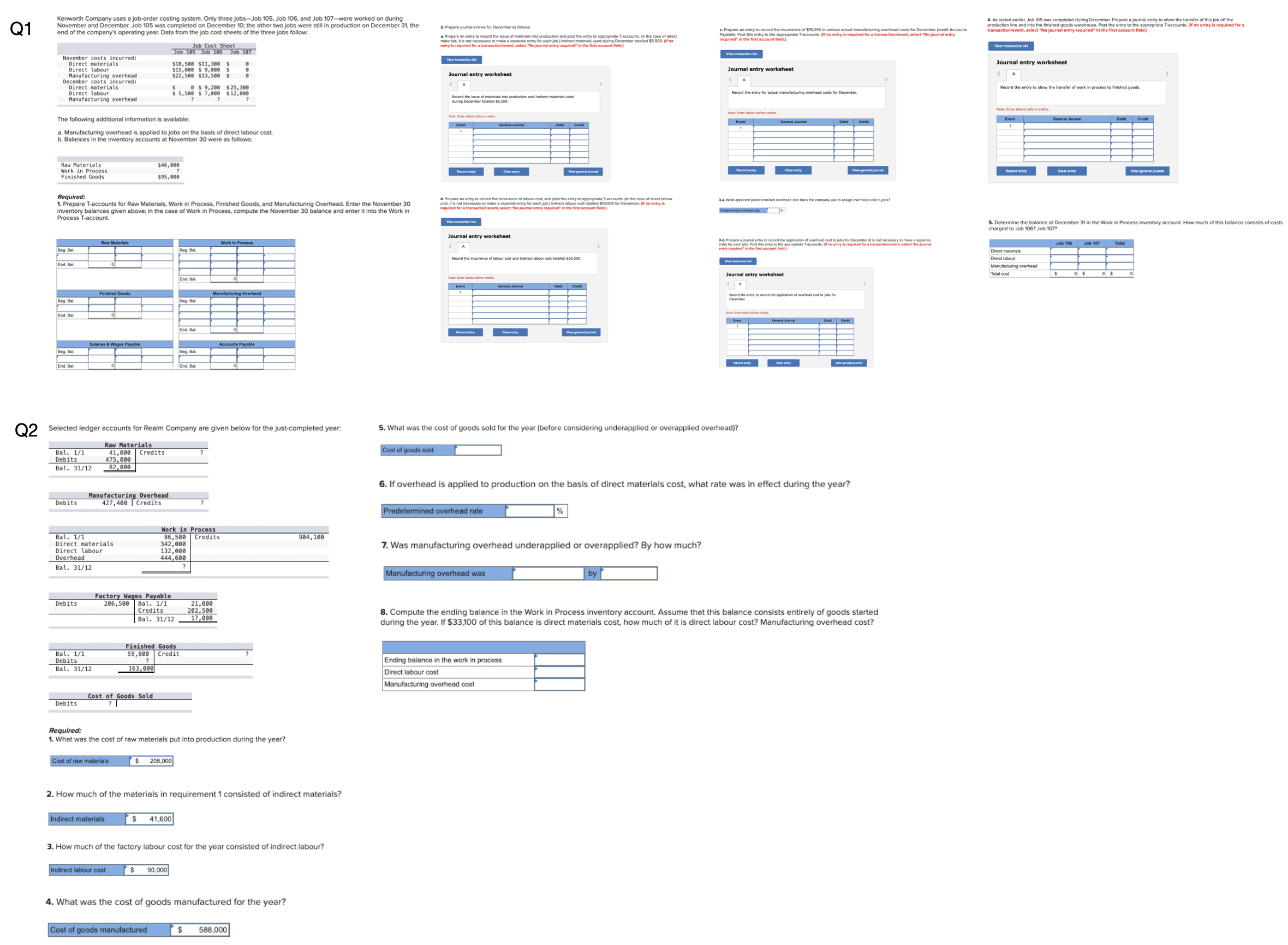  Please assist with Q1,2,3 in managerial acounting as Im struggling days