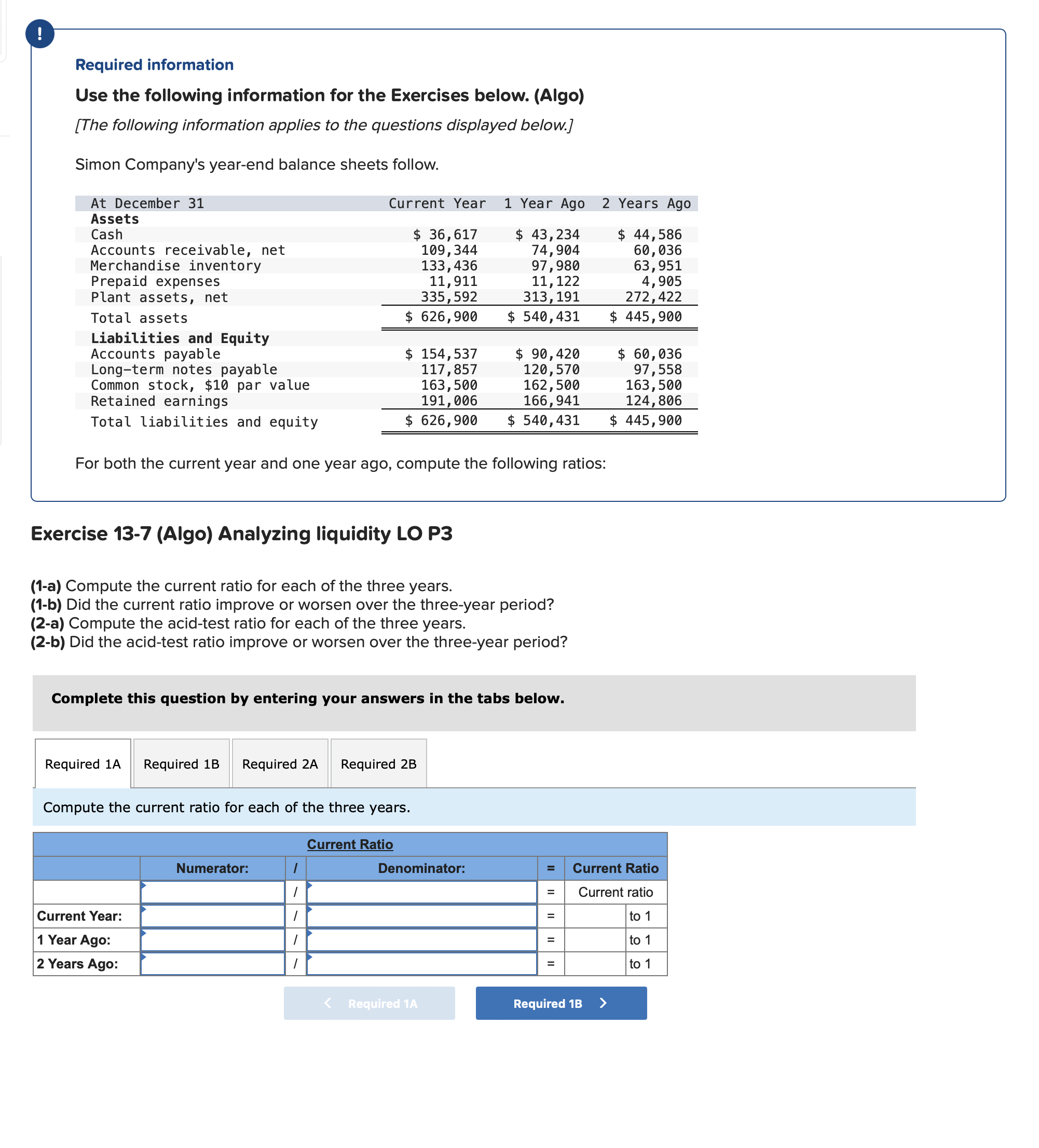 [The following information applies to the questions displayed below.] Simon Company's year-end