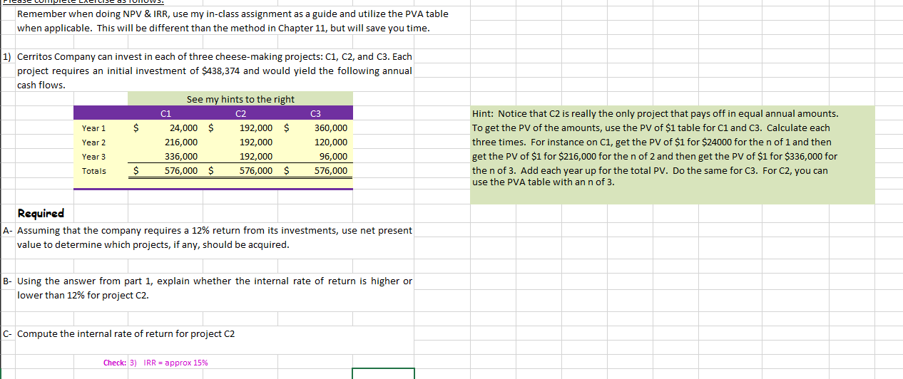 a guide and utilize the PVA table when applicable. This will be