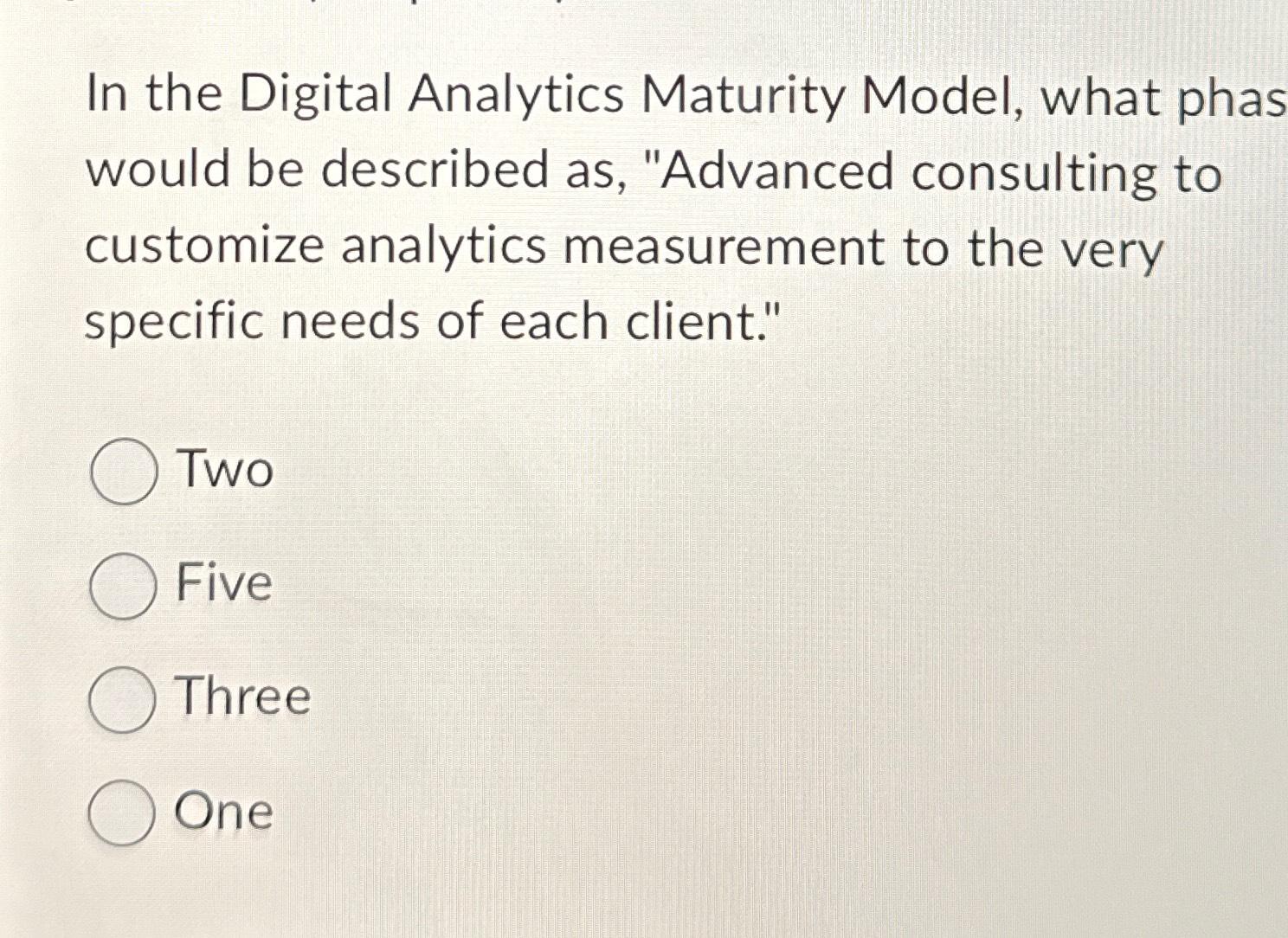 as , ?"Advanced consulting to customize analytics measurement to the very specific
