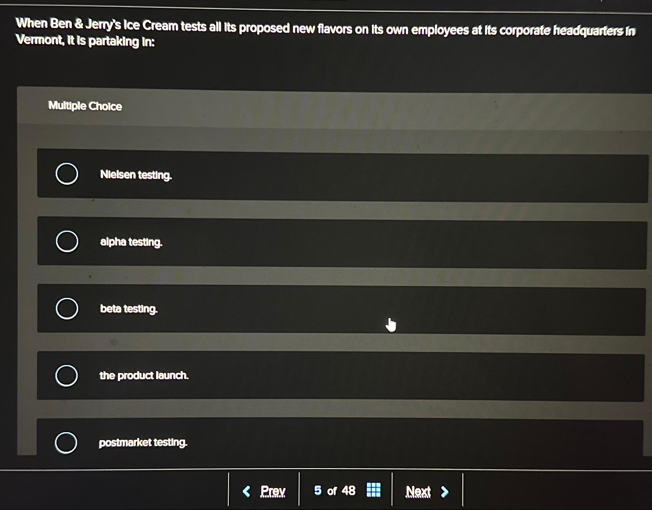 When Ben & Jern's lce Gream tests all its proposed new