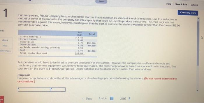  Help Save & Exit Submit 1 Check my work For many