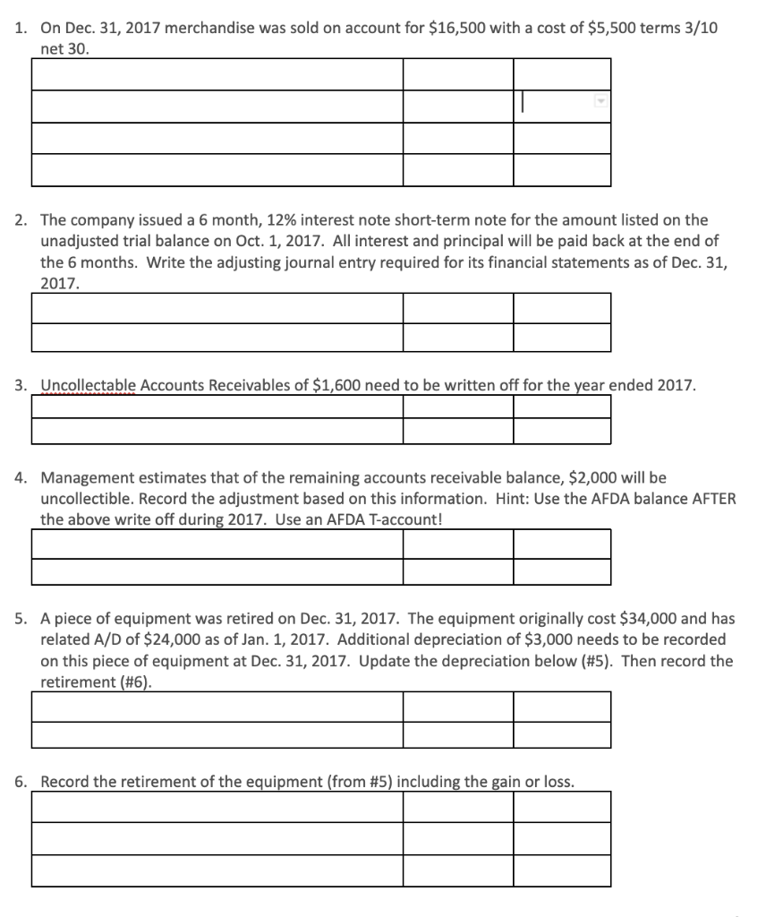 Allowance for Doubtful Accounts Short Term Note Receivable Interest Receivable Supplies Prepaid