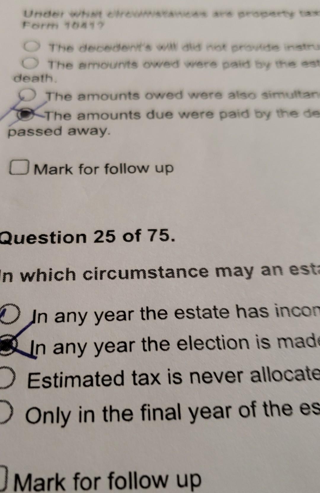 will not provide instra The amounts owed were paid by the est