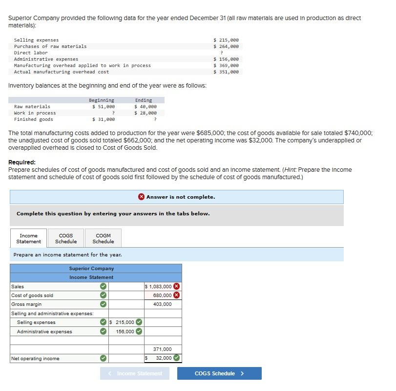 31 (all raw materials are used in production as direct materials): Inventory