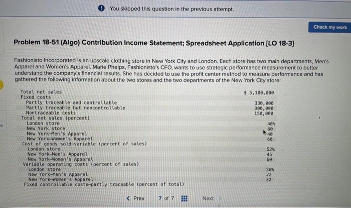  You skipped this question in the previous attempt. Check my work