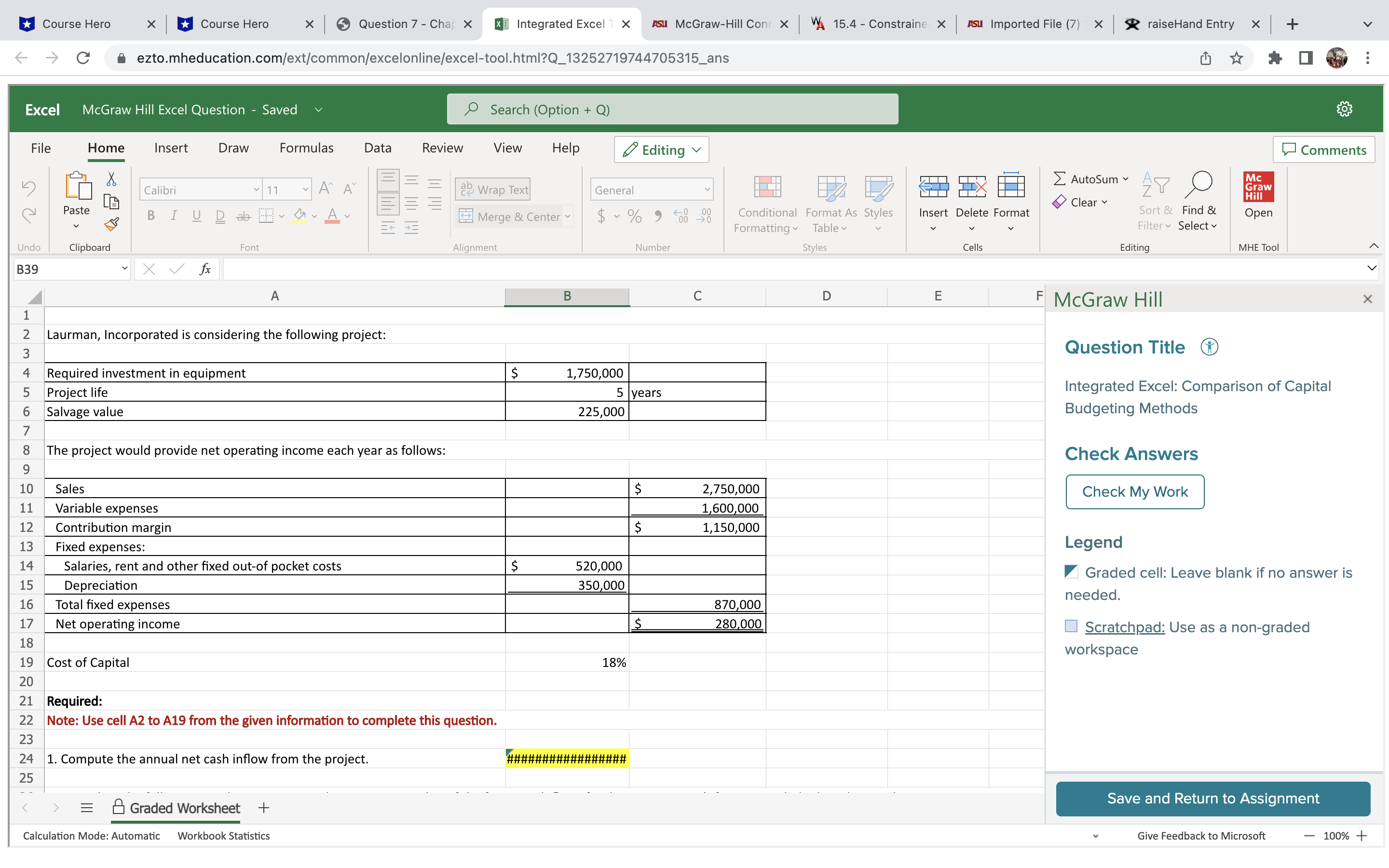 ASU McGraw-Hill Connect X A 15.4 - Constrained Of X ASu Imported