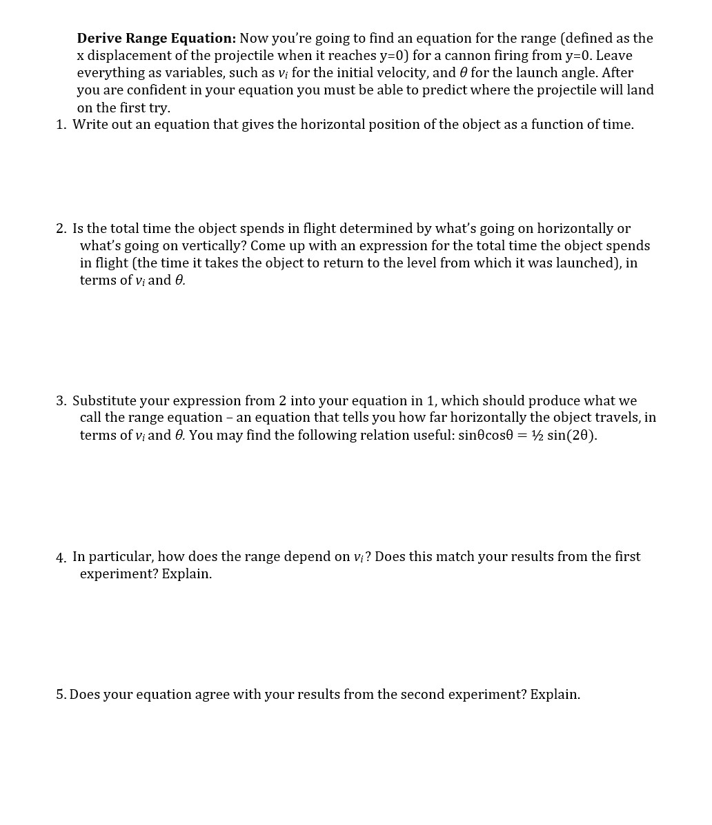 the box to the right, labeling all relevant quantities. Finding g: Use
