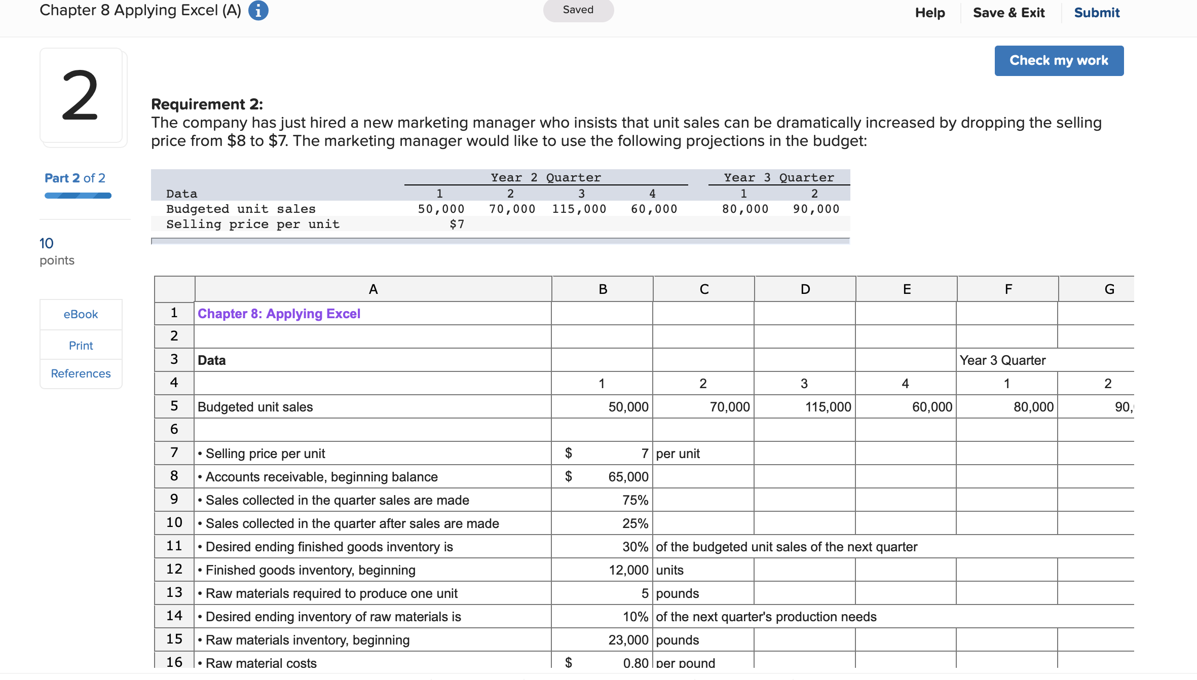 Chapter 8 Applying Excel (A) 0 2 Part20f2 10 pa i