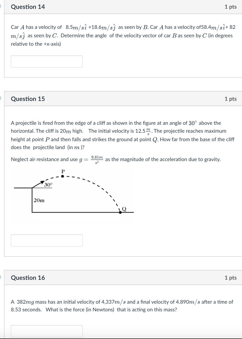 acts for a time of 56.63. What is the nal speed (in