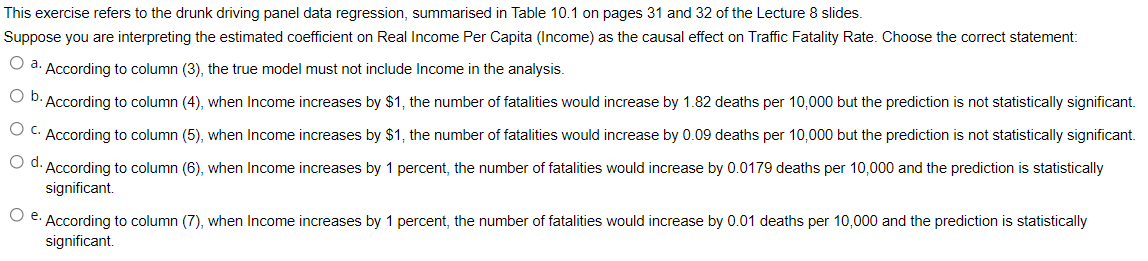 regression, summarised in Table 10.1 on pages 31 and 32 of the