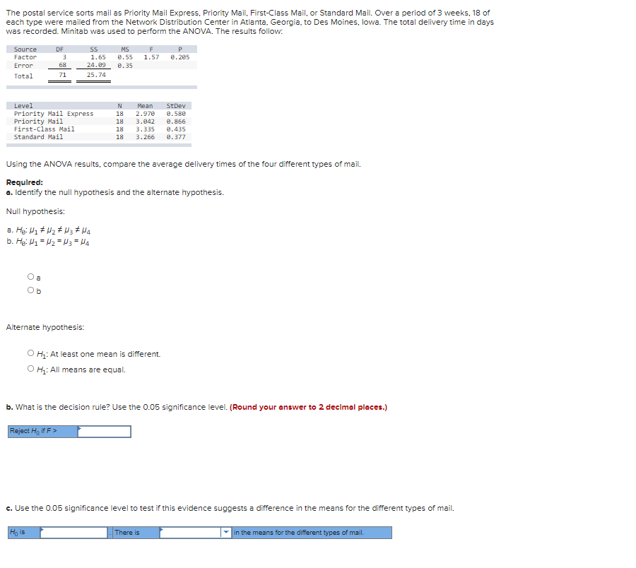  The postal service sorts mail as Priority Mail Express, Priority Mail,