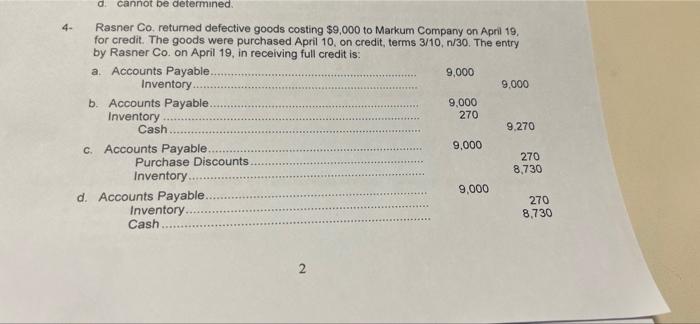 to Markum Company on April 19, for credit. The goods were purchased