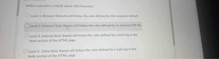 will follow the rules defined by the computer defauit. Level 2: External