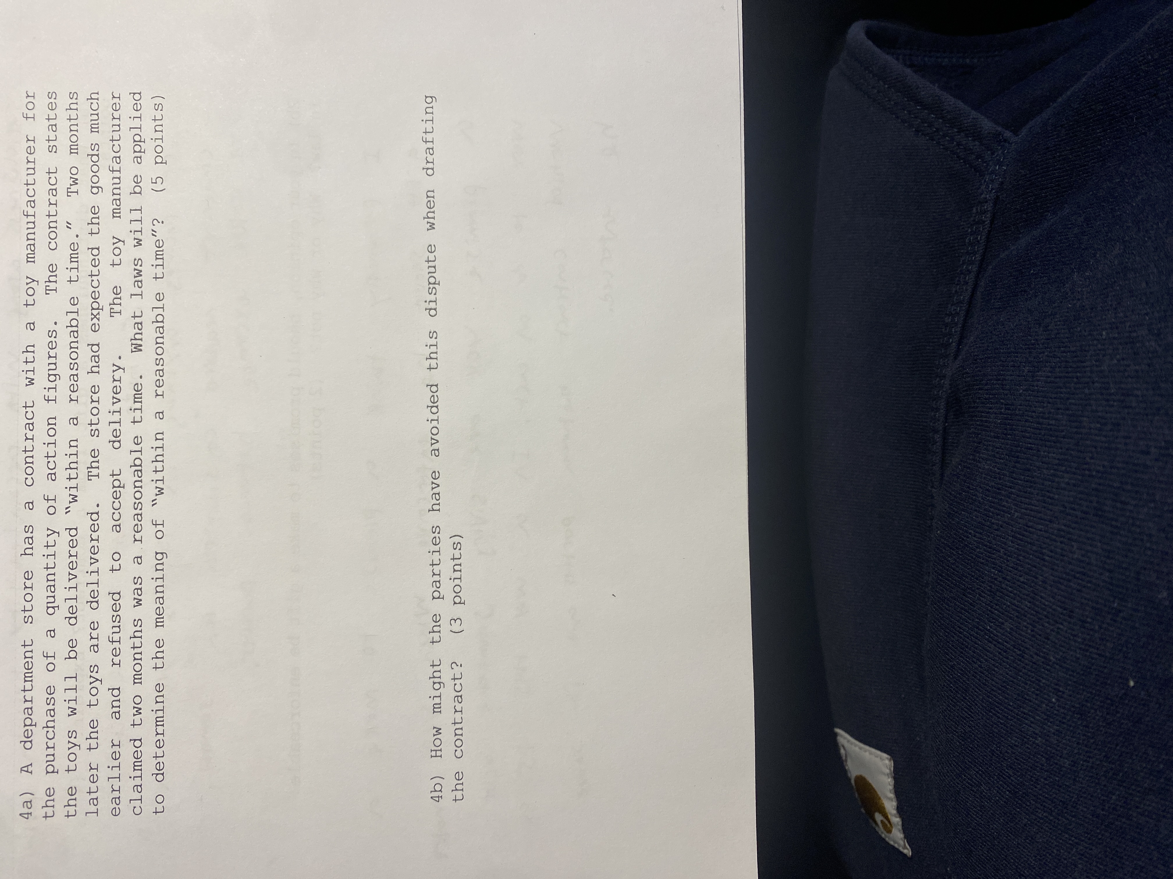  4 a ) ?A department store has a contract with a