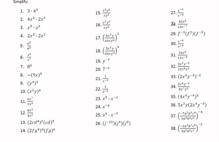5. 6. 7. 8? 8. - (9x) 9. (4) 10. (xy) 6x7