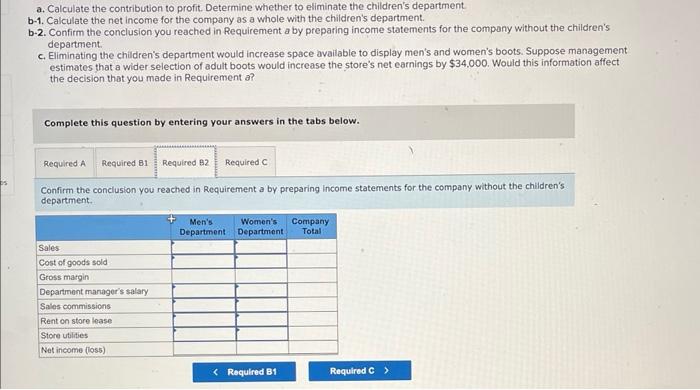 not income for the company as a whole with the children's department.