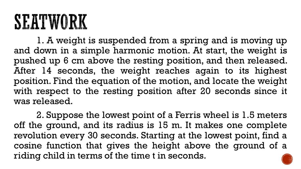 height above the ground. .- EXAMPLE 2 We ignore first the fixed