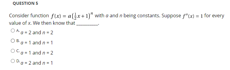 f"(x) = 1 for every value of x. We then know that