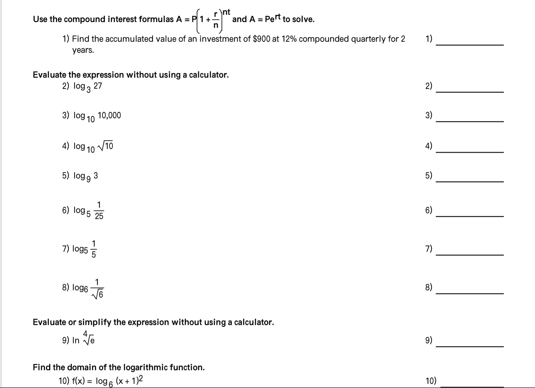 5) 6) 6) 109 5 25 1 - 7) 1095 5 7)