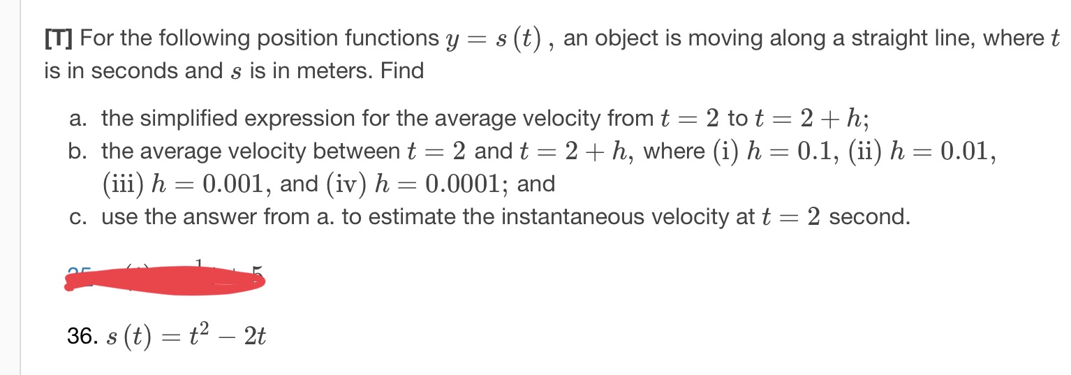Step-by-step [I] For the following position functions 3; : s (t) ,