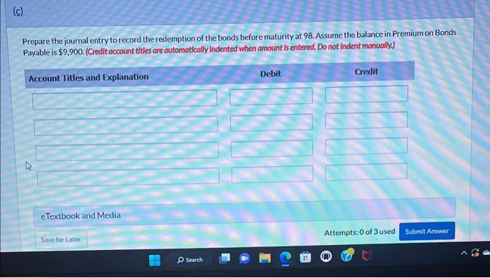 100, (2) 98, and (3) 101. (Credit account tites are automatically indented