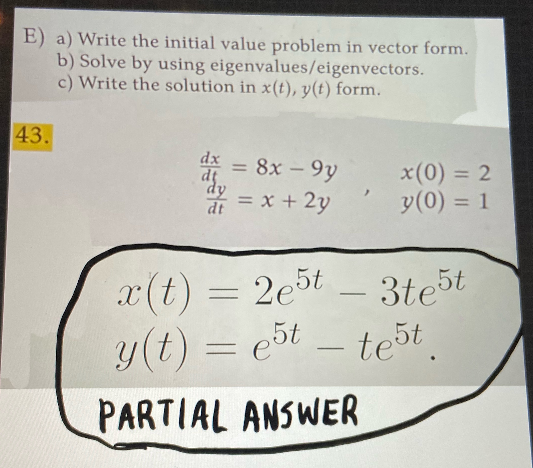 Please solve part A B and C for the problem in the