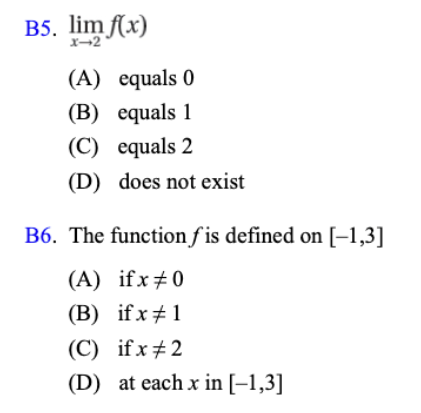 B) = 12 (C) (D) does not exist