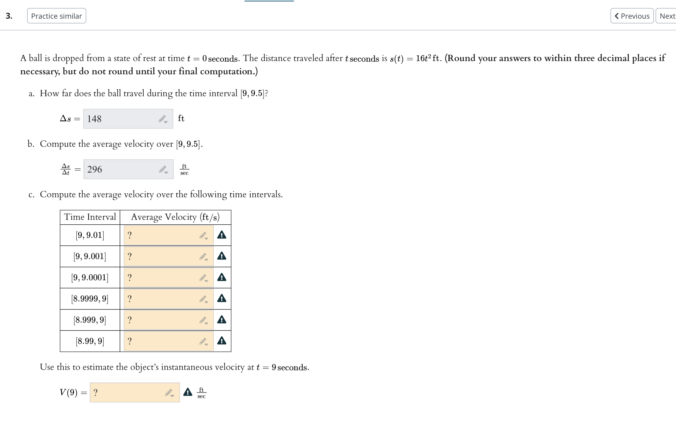 (1, 1.8). Complete the table below by computing the slope of the