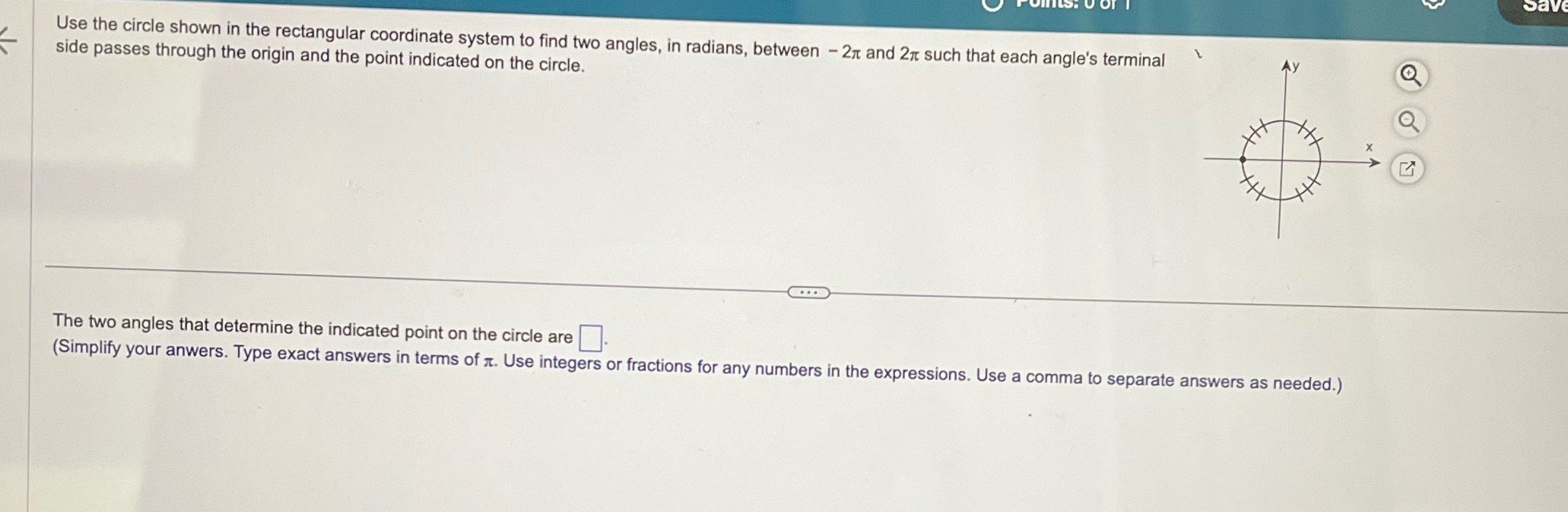 I|\\ Use the circle shown in the rectangular coordinate system to