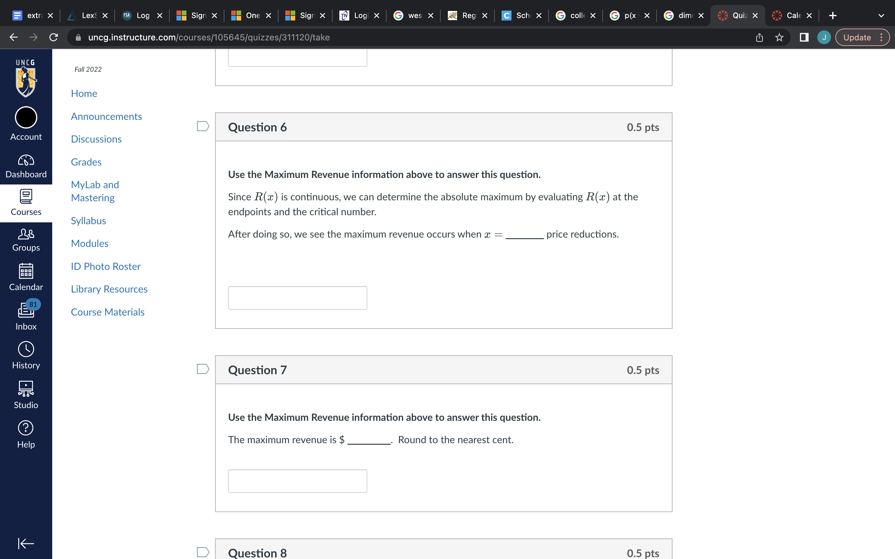 Fall 2022 Home Announcements Discussions Grades MyLab and Mastering Syllabus Modules ID