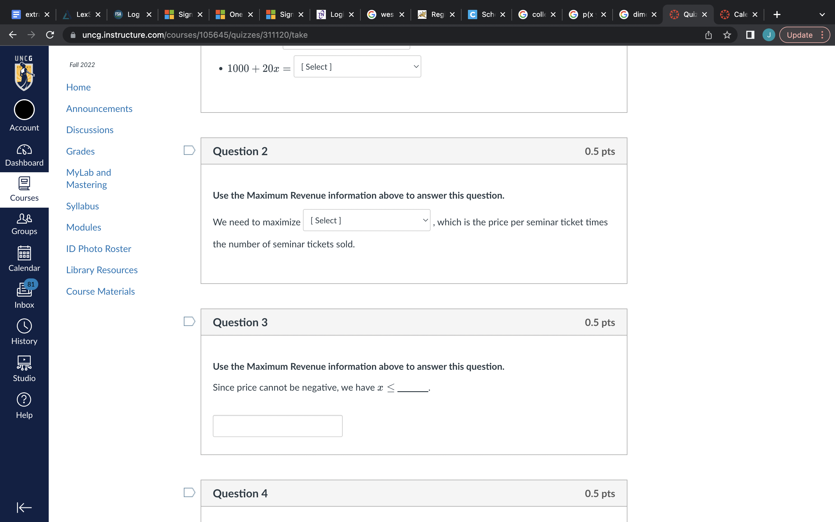 people will attend the seminar. The company estimates that for each $5