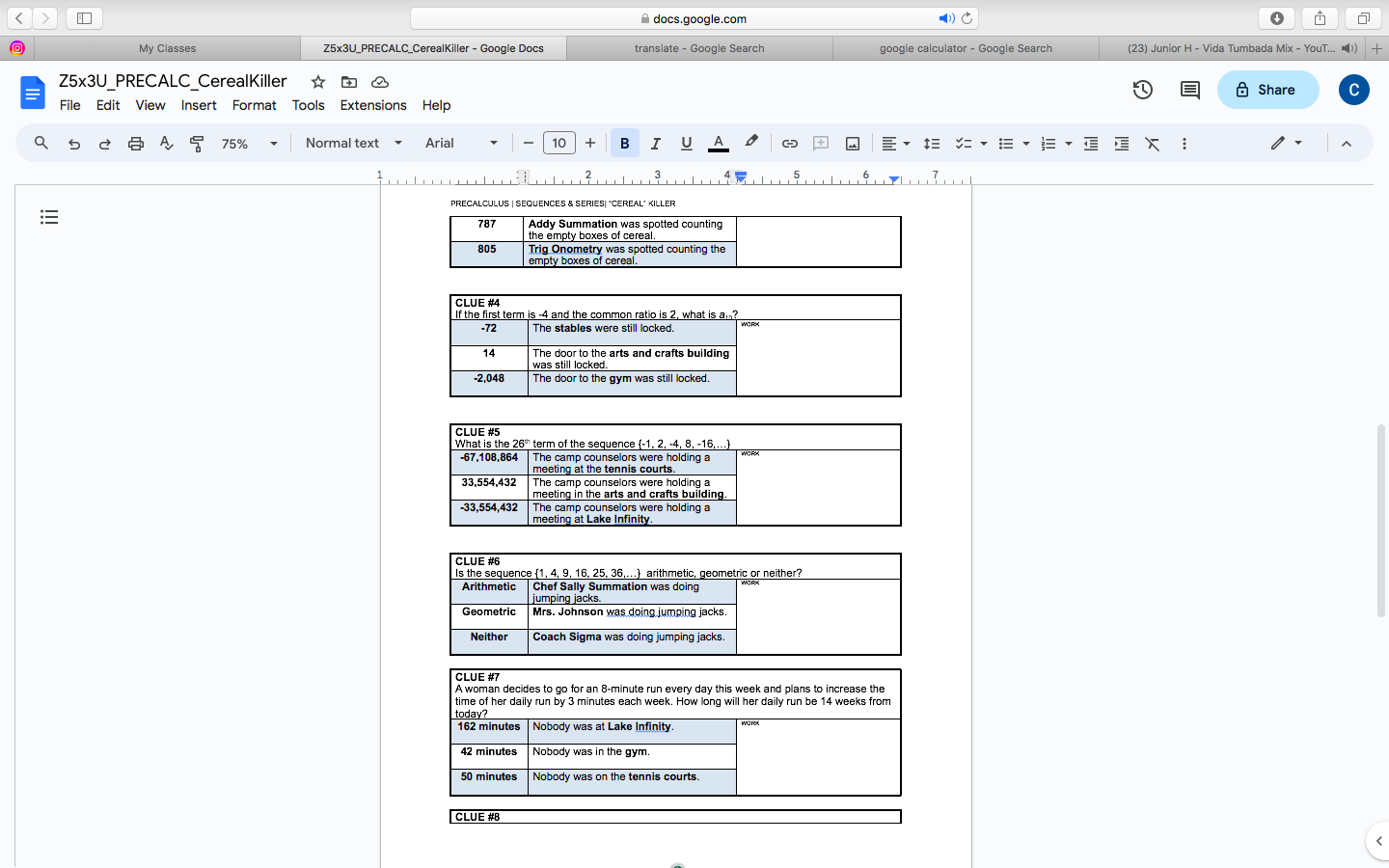 Normal text Arial 10 + B 3 Campers at Camp Sequence were