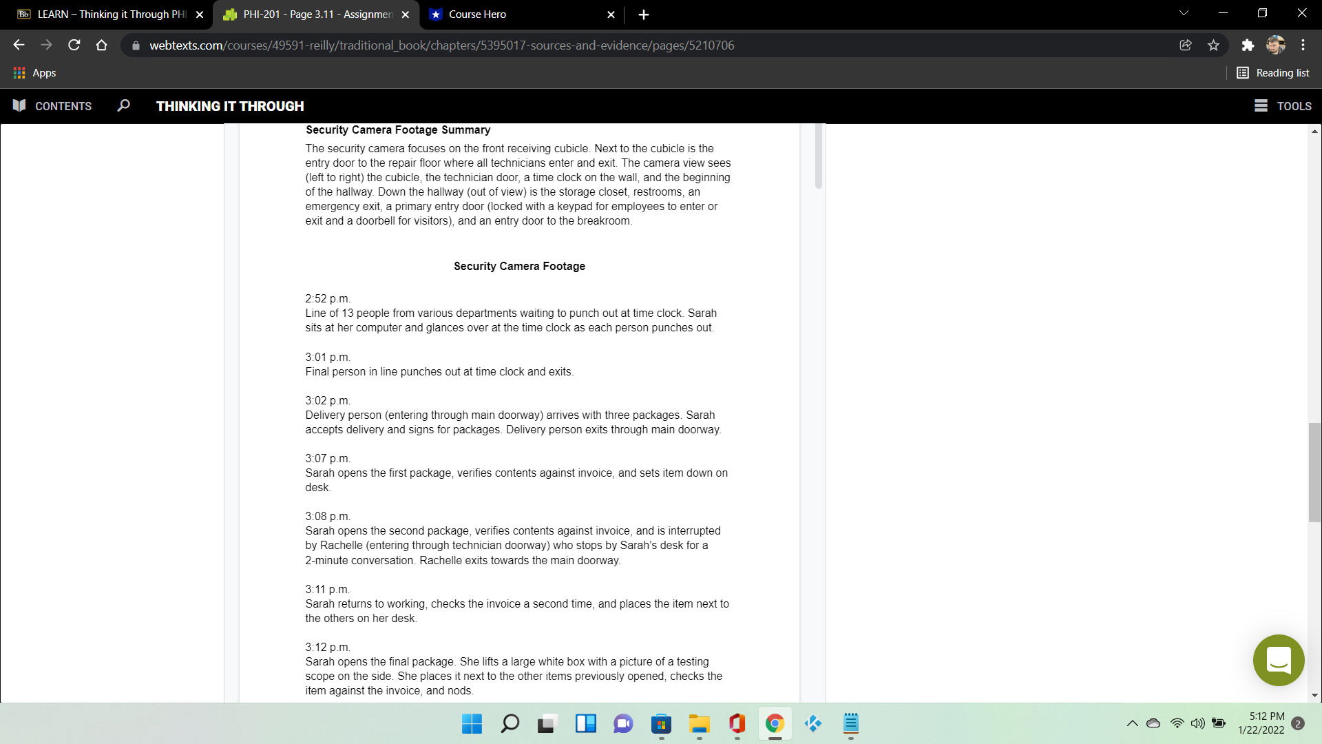 90-minute window. He works in television repair and accessed the hallway where