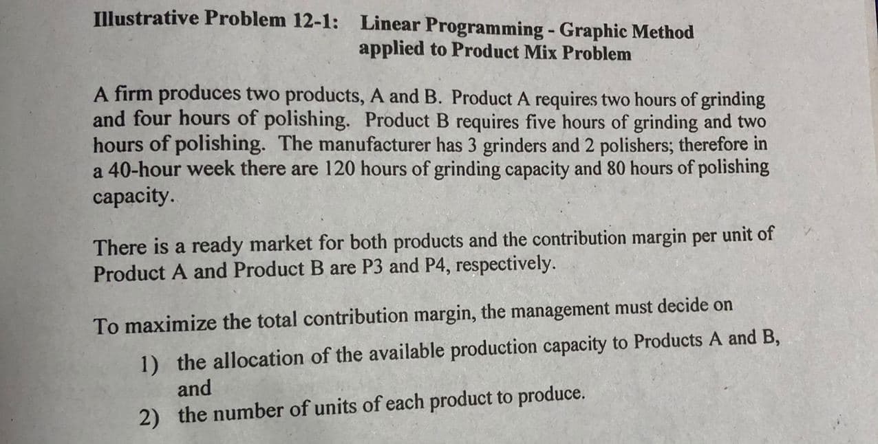 - Simplex Method: Maximization of Profit Using the data in Illustrative Problem