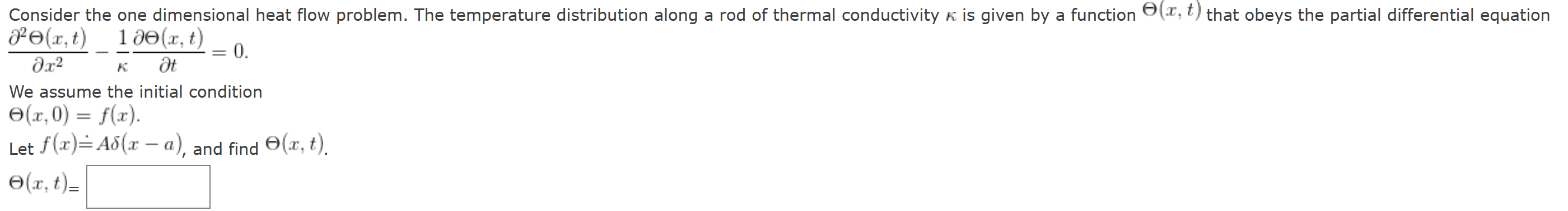 a rod of thermal conductivity K is given by a function (-)(.r.