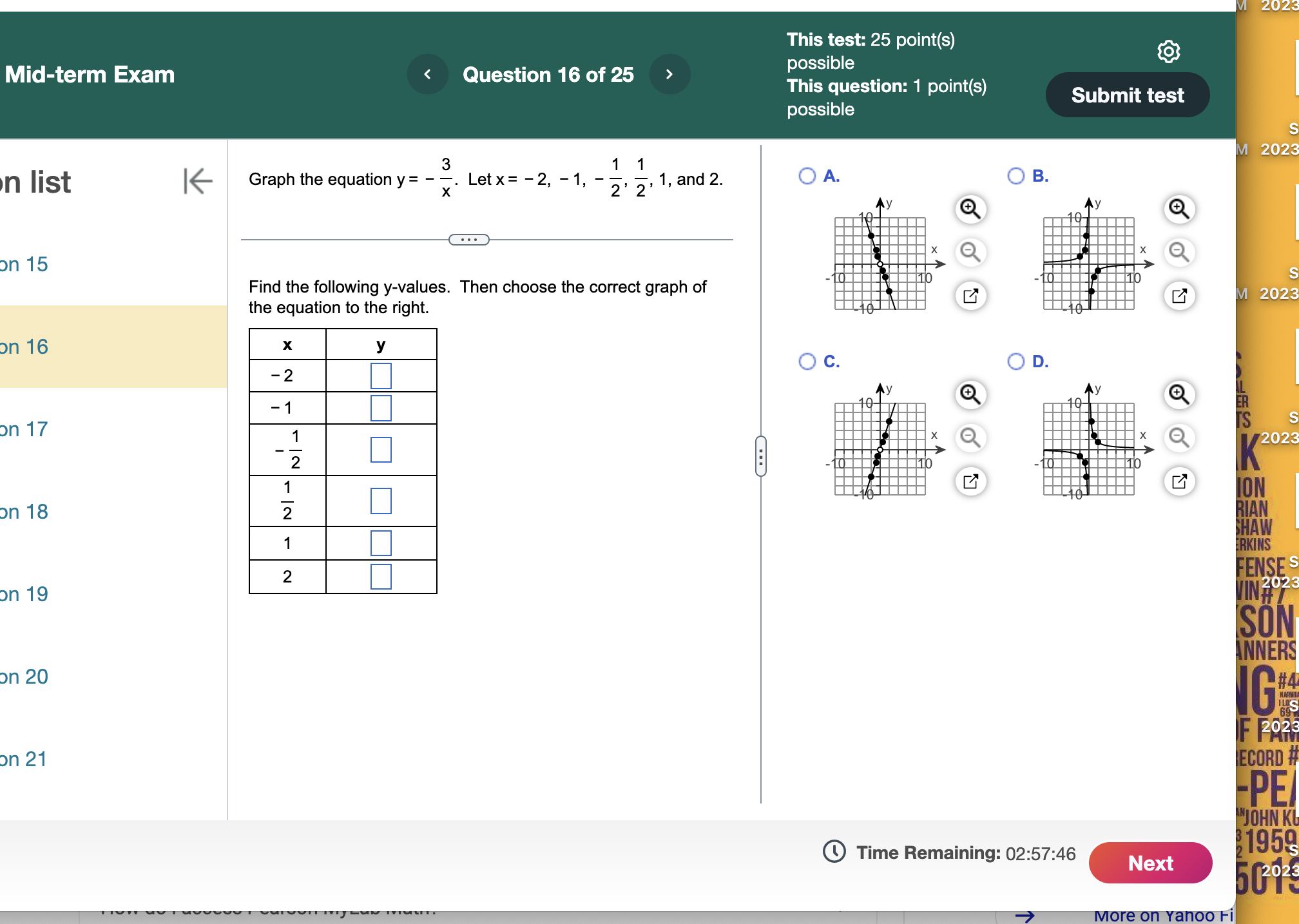 O Question 1 g (x) = /x|+2 O Question 2 Use the
