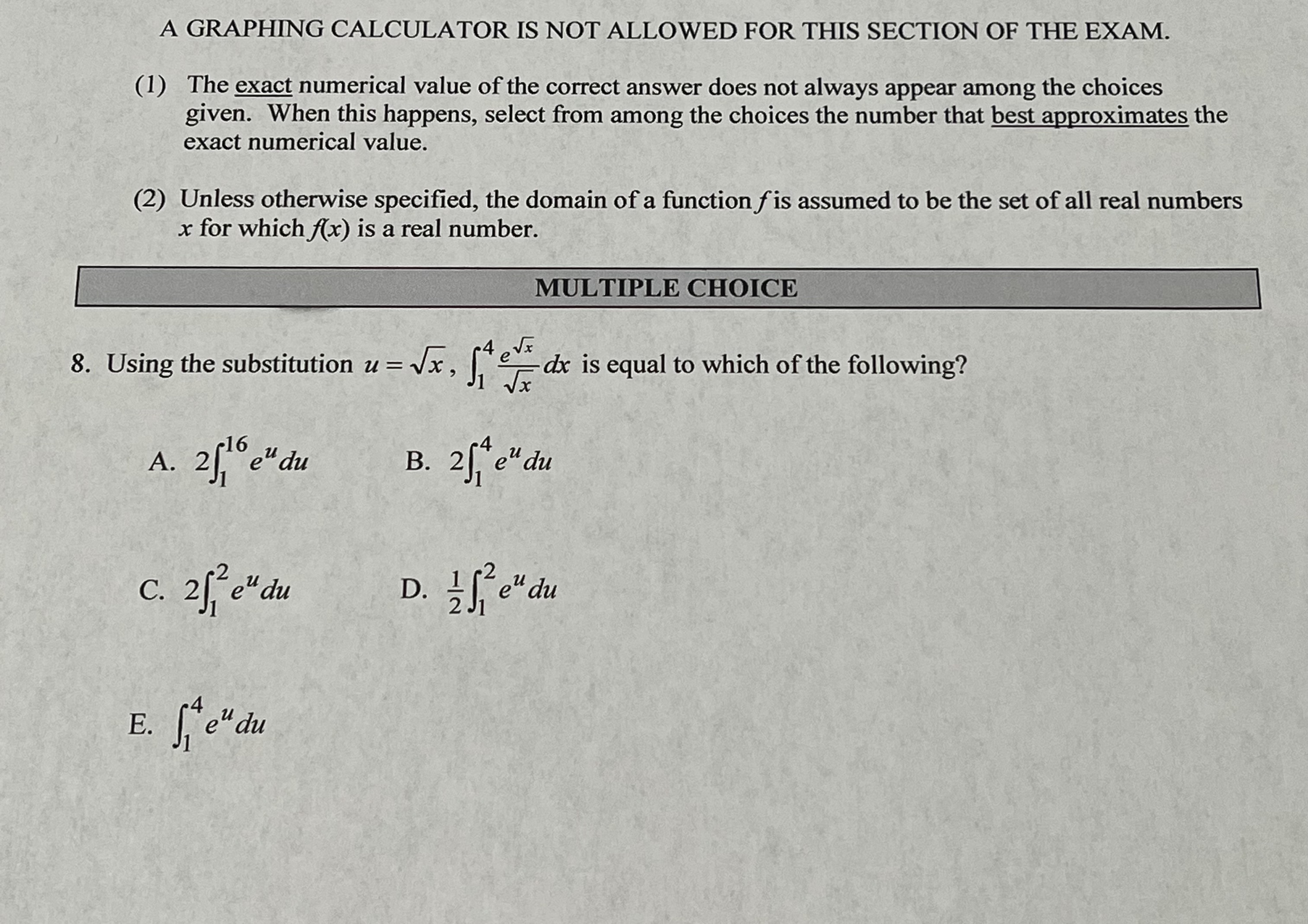 C 9. D 10. B 11. E 12. C 13. A 14.