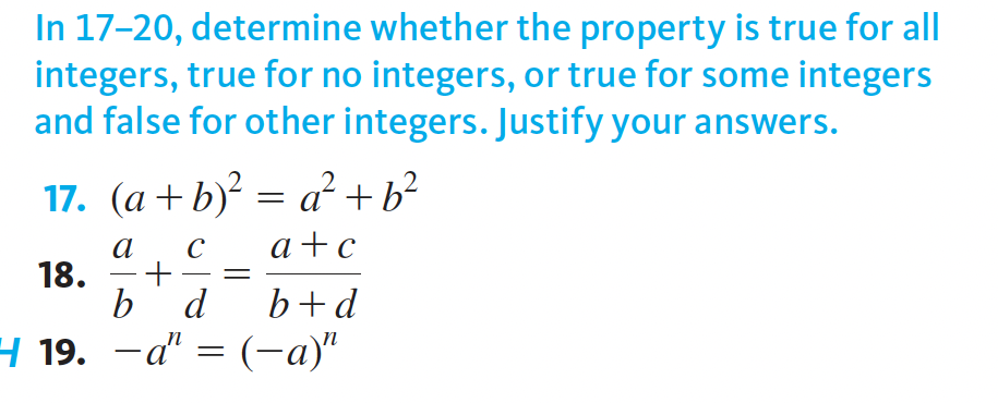 5 is odd. 3. For every integer n, 2n 1 is odd.