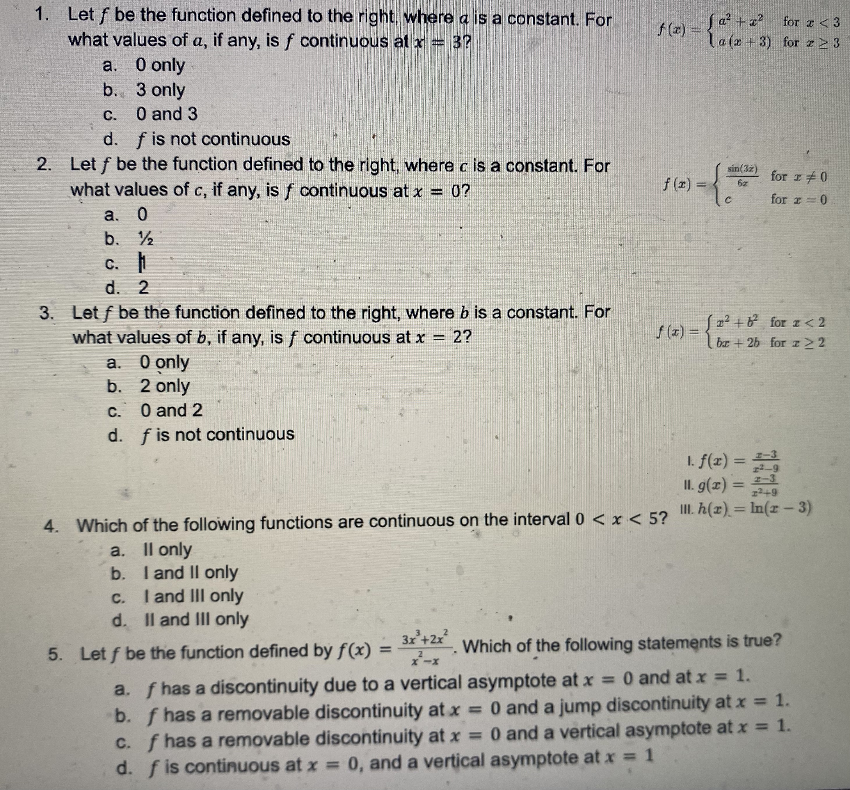 = 10 x-6 d. lim f(x) does not exist x-6 6. The