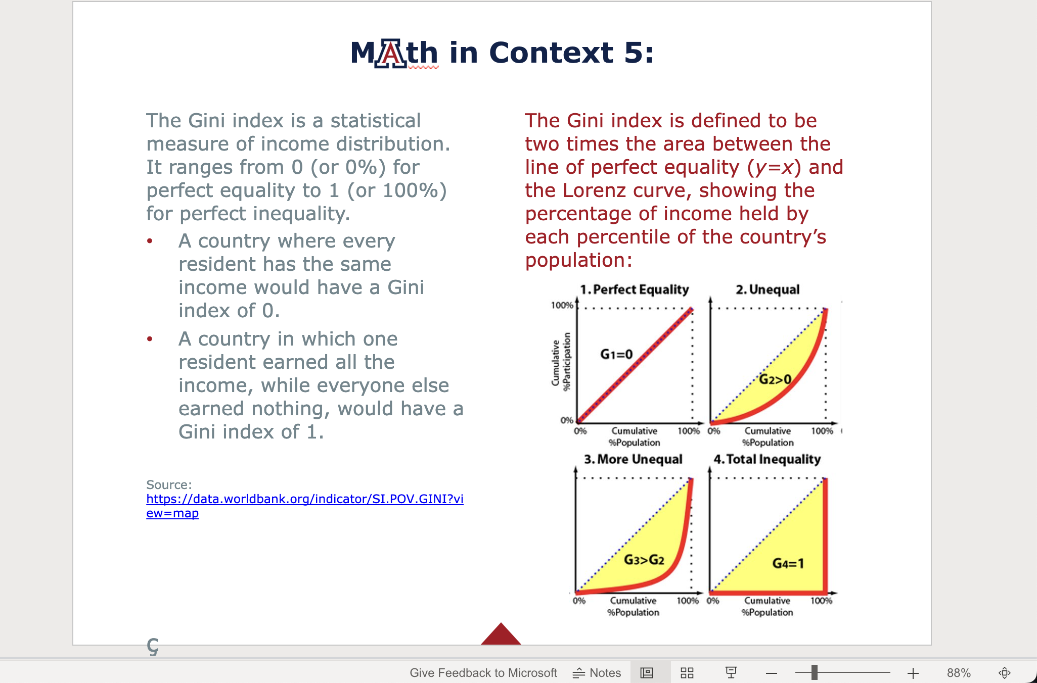 MAth in Context 5: The Gini index is a statistical The