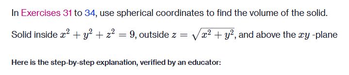 of the solid. Solid inside + + z2 = 9, outside z