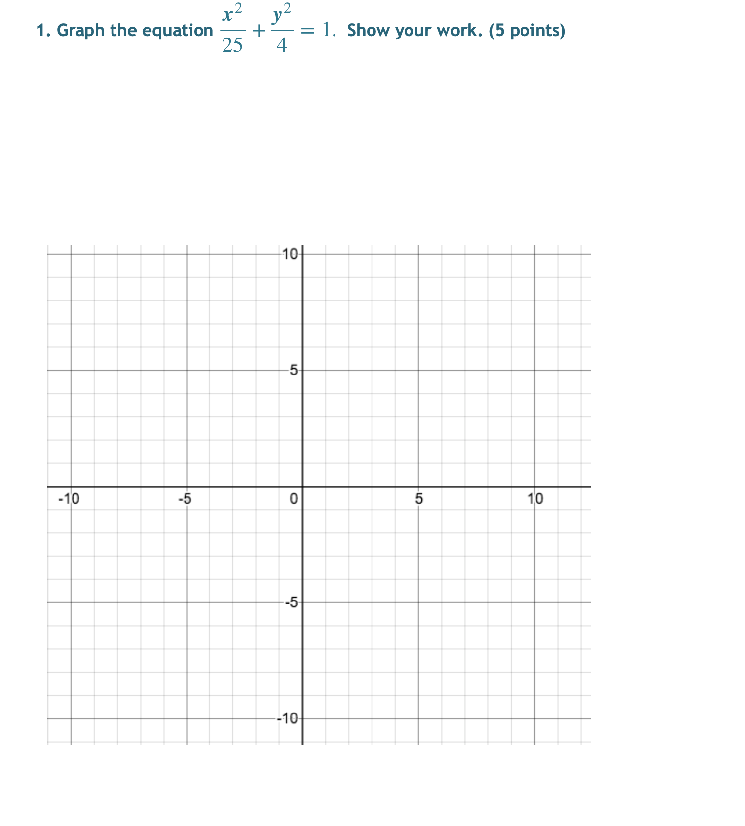 points) For Part 1 of Unit 13 Test, you must graph the