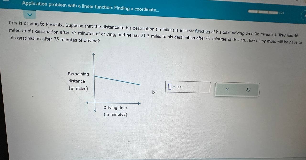 Application problem with a linear function: Finding a coordinate... 9/3 Trey