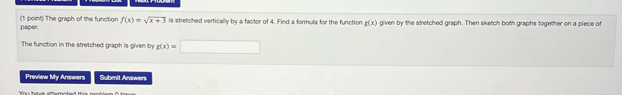 Question 15 (1 point) The graph of the function f(x) = vx