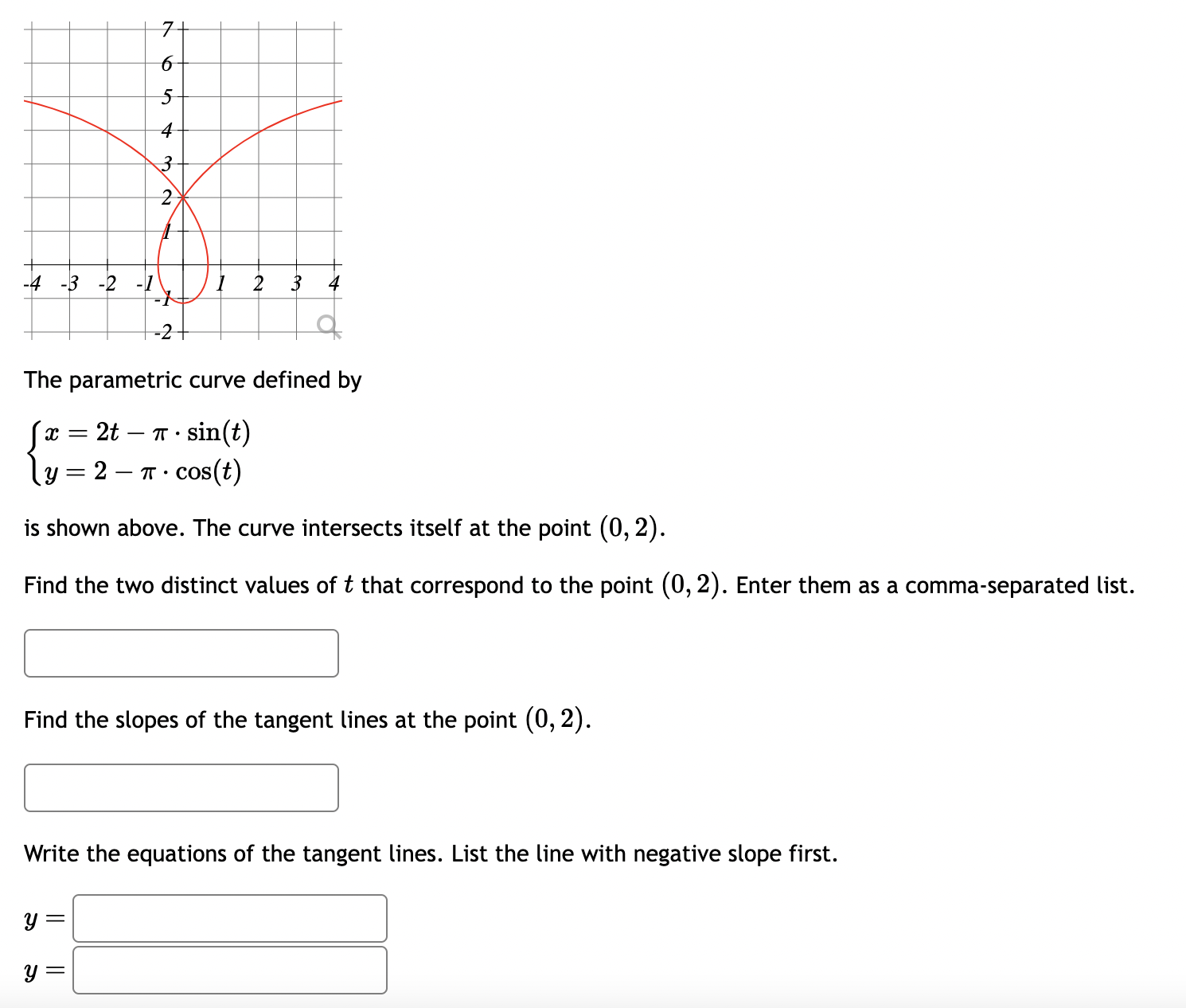 defined by the parametric equations 2:: 5+sect y: 2+3ta.nt Find the first