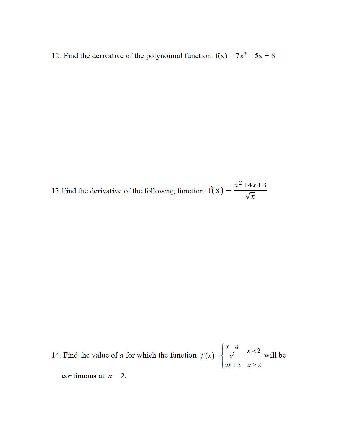 -3x+5) 3. Evaluate lim f ( x th) J (x for f(x)